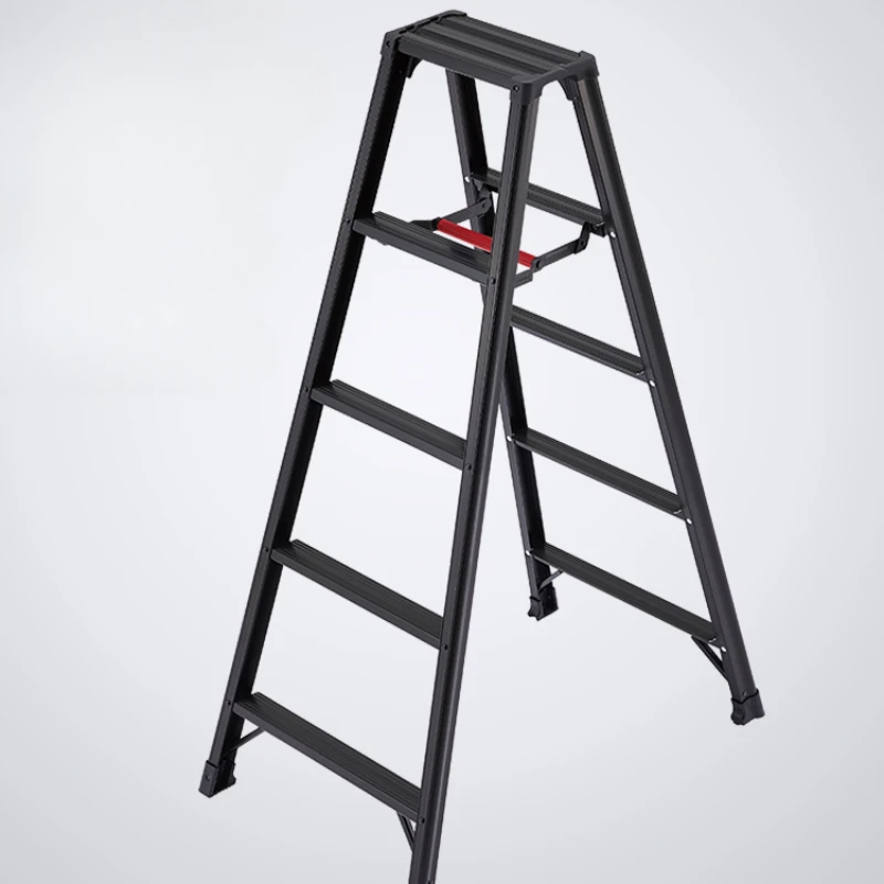 Aluminum alloy herringbone ladder household folding engineering sub double-sided five step ladder widened pedal