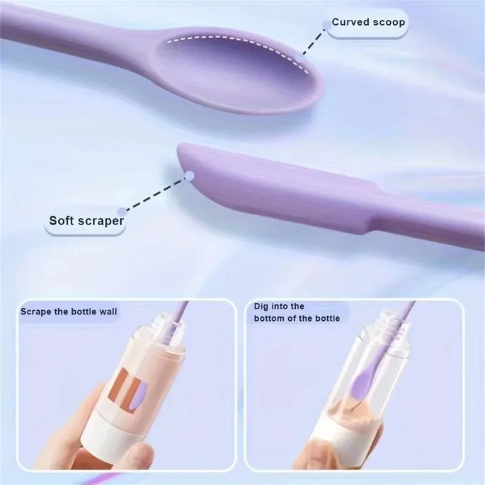 1/3Pcs Silicone Empty Bottle Scraper, Multi Size Double-Head Makeup Spatula, Tiny Lotion Jar Scraper to Get Last of Makeup Tools