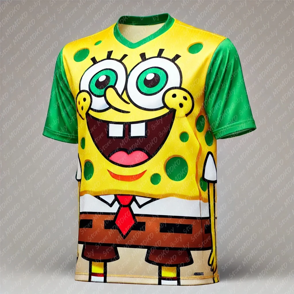 New Spongebob Print T Shirt Children's Harajuku Disney T Shirt Fashion Cartoon Kids Short Sleeve Girls Tshirts Baby Tees Tops