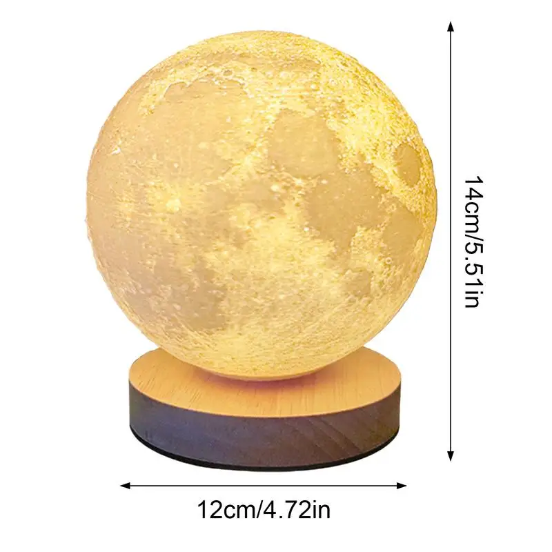 360 Rotating 3D Led Moon Lamp Magnetic Planet Night Light 3 Colors Changing Atmosphere Bedside Desk Lamp Kids Novelty Gifts