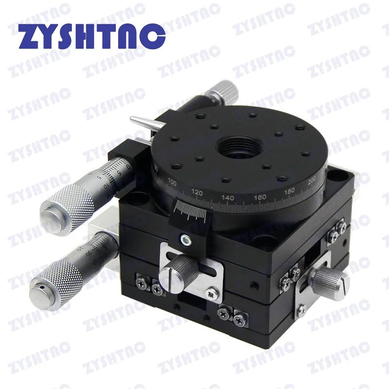 XYR Axis 40/60/90/125mm LS60-LM Micrometer Manual Trimming Platform Translation Table and Rotary Table Cross Rail High Precision