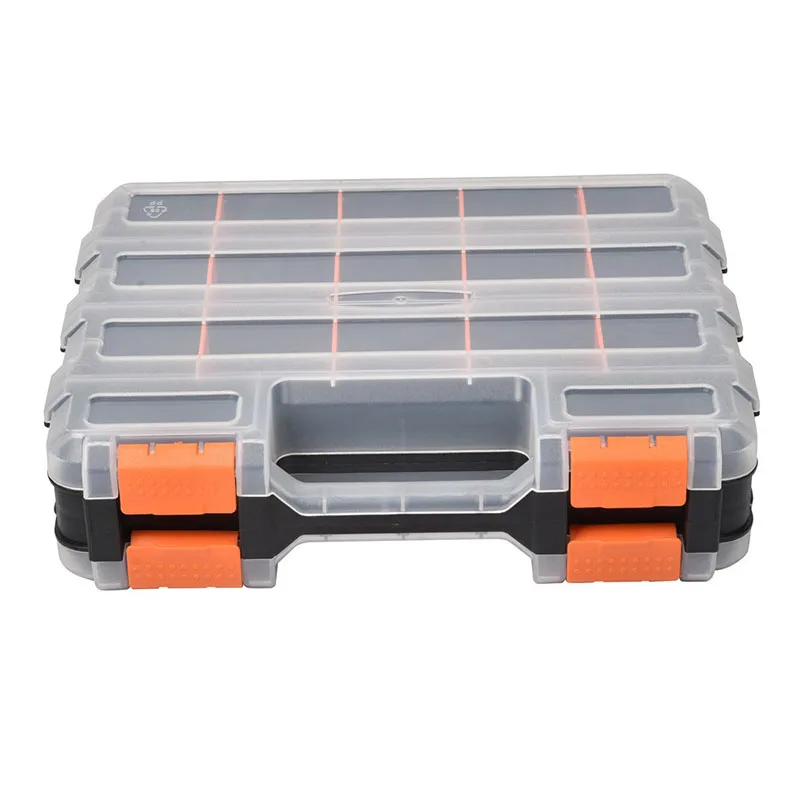 

Double Side Tools Box Hardware Storage Box Multifunctional Portable Tool Container With Compartments For Screws Nuts Small Parts