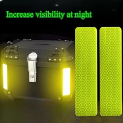 4PCS Reflective Strips Night Safety Warning Motorcycle Stickers Motorbike Helemet Box Fuel Tank Side Panels Decals Decoration