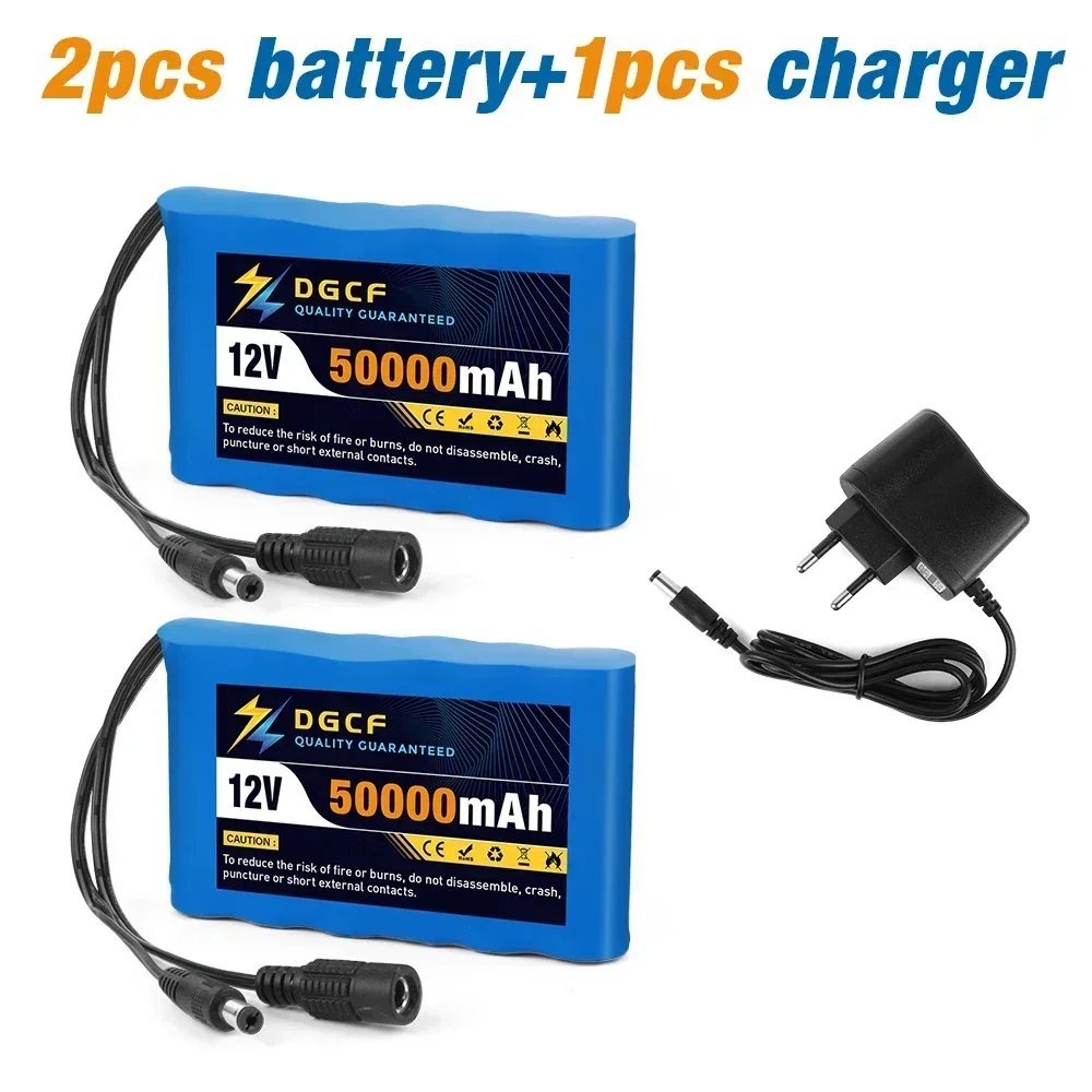 NEW Portable Super 12V 50000mah Rechargeable Lithium Ion Battery Pack Capacity DC 12.6v 30Ah CCTV Cam Monitor + Charger