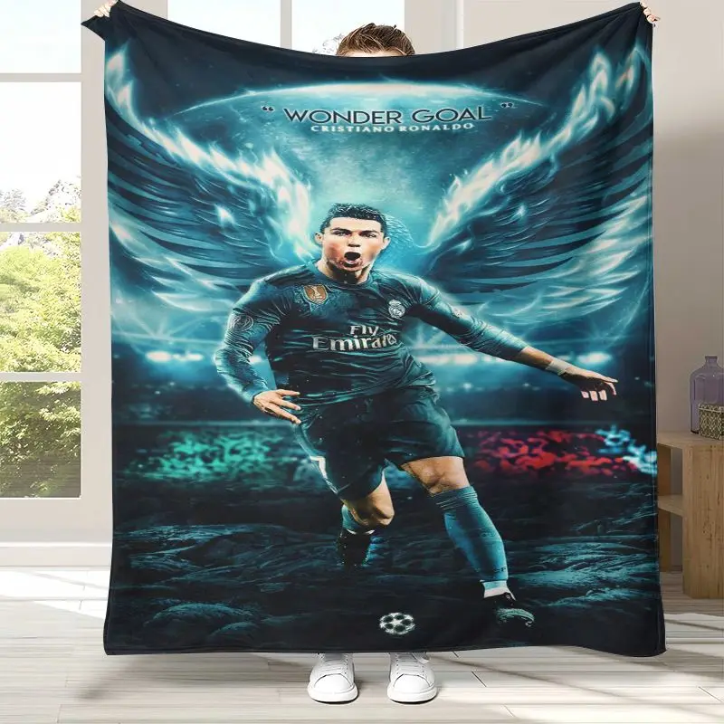 CR7 Ronaldo Cristiano Soccer Football Legend Theme Flannel Throw Blanket,Cozy Warm Blanket for Bed,Sofa,Living Room,Home Decor
