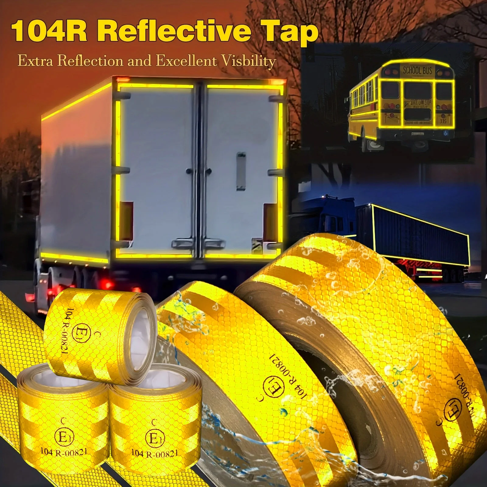 5cmx3/5m Traffic Safety ECE 104 Car Reflective Stickers European Standard Warning Reflective Adhesive Tape