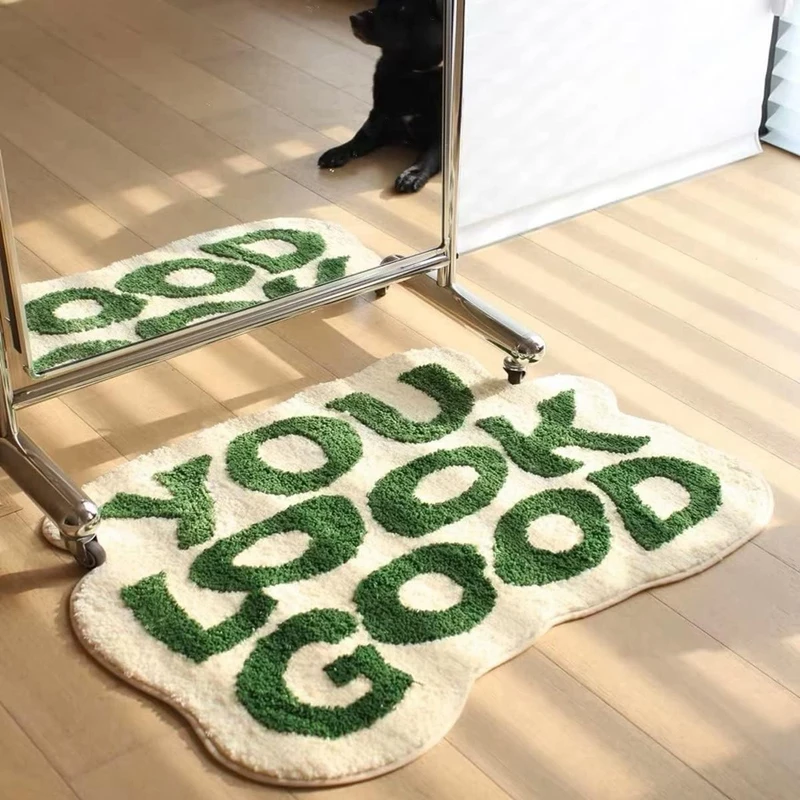 

Inyahome You Look Good Bath Mat Green Bathroom Rugs Funny Cute Bathroom Decor Preppy Small Cool Rug Non Slip Shower Rugs 바닥 깔개