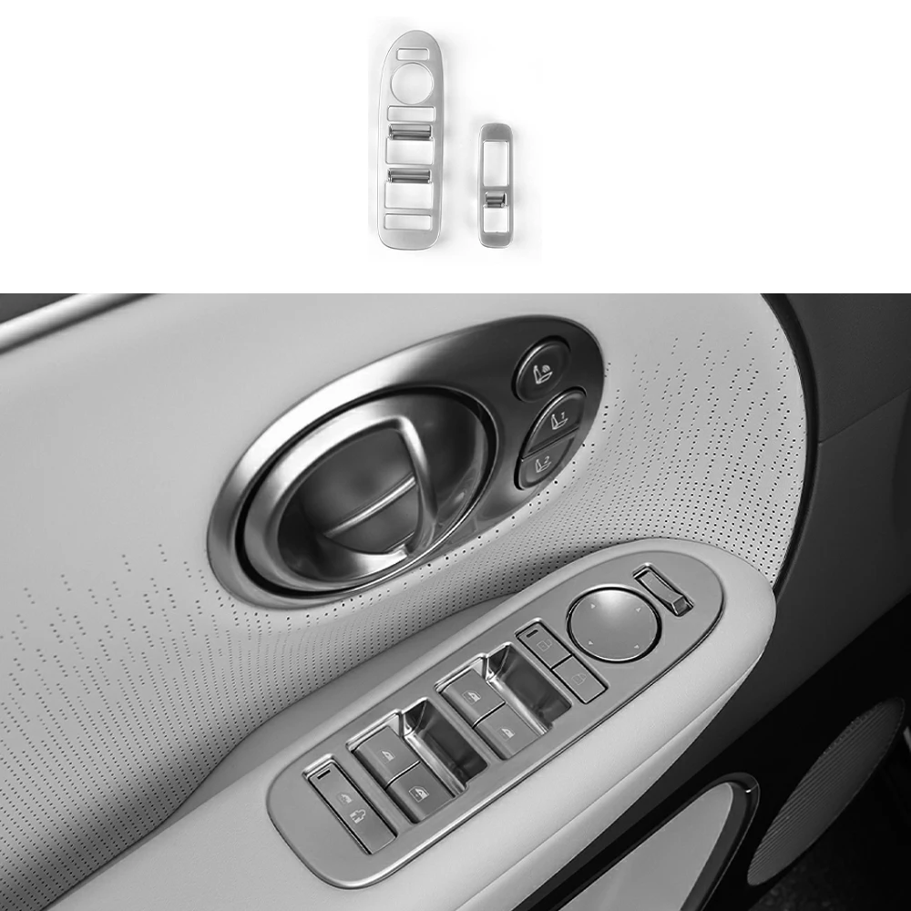 

For Hyundai IONIQ 9 Accessories 2pcs Front Window Button Cover Car Door Armrest ABS Decal Panel Window Button Trim Interior LHD