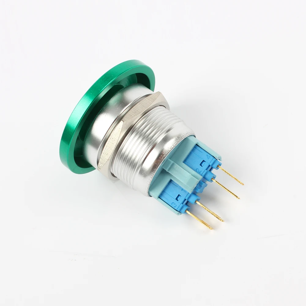 22mm Metal Aluminum Mushroom Emergency Stop Push Button IP67 Waterproof Switch momentary Locking Latching 1NO 1NC