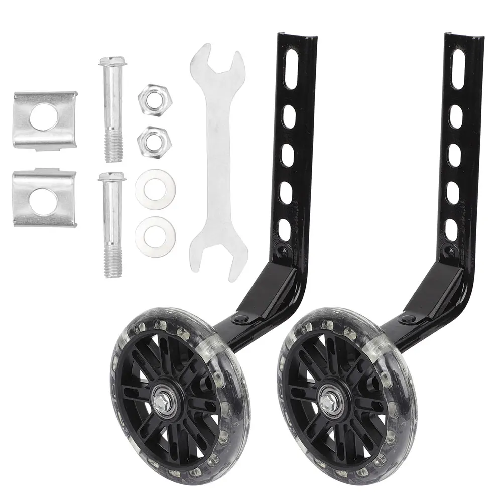 

2Pcs Auxiliary Children Auxiliary Wheels Flash Training Bike 12-20 Inch Durable Safe Children Bicycle Replacement Stabilizers
