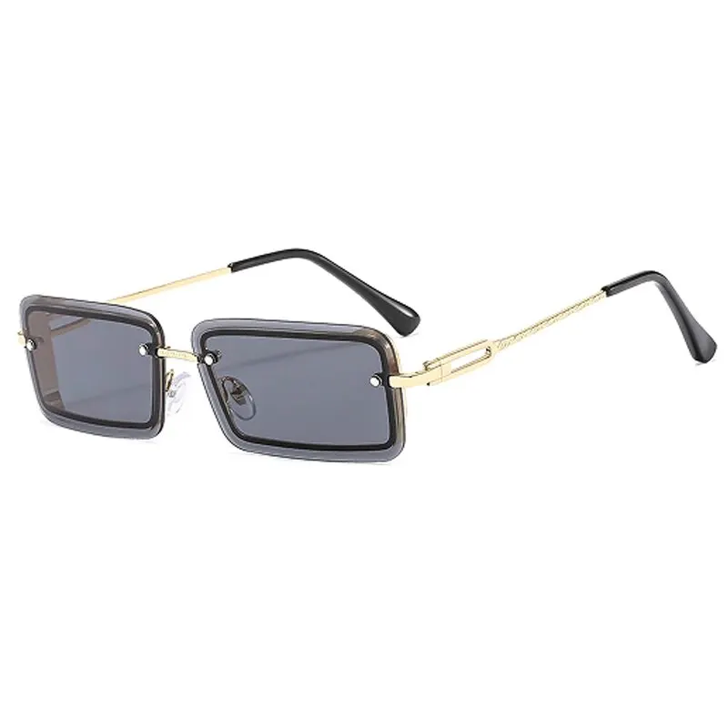 New Stylish Small Square Metallic Gradient Color Classic Sunglasses For Men And Women Uv400