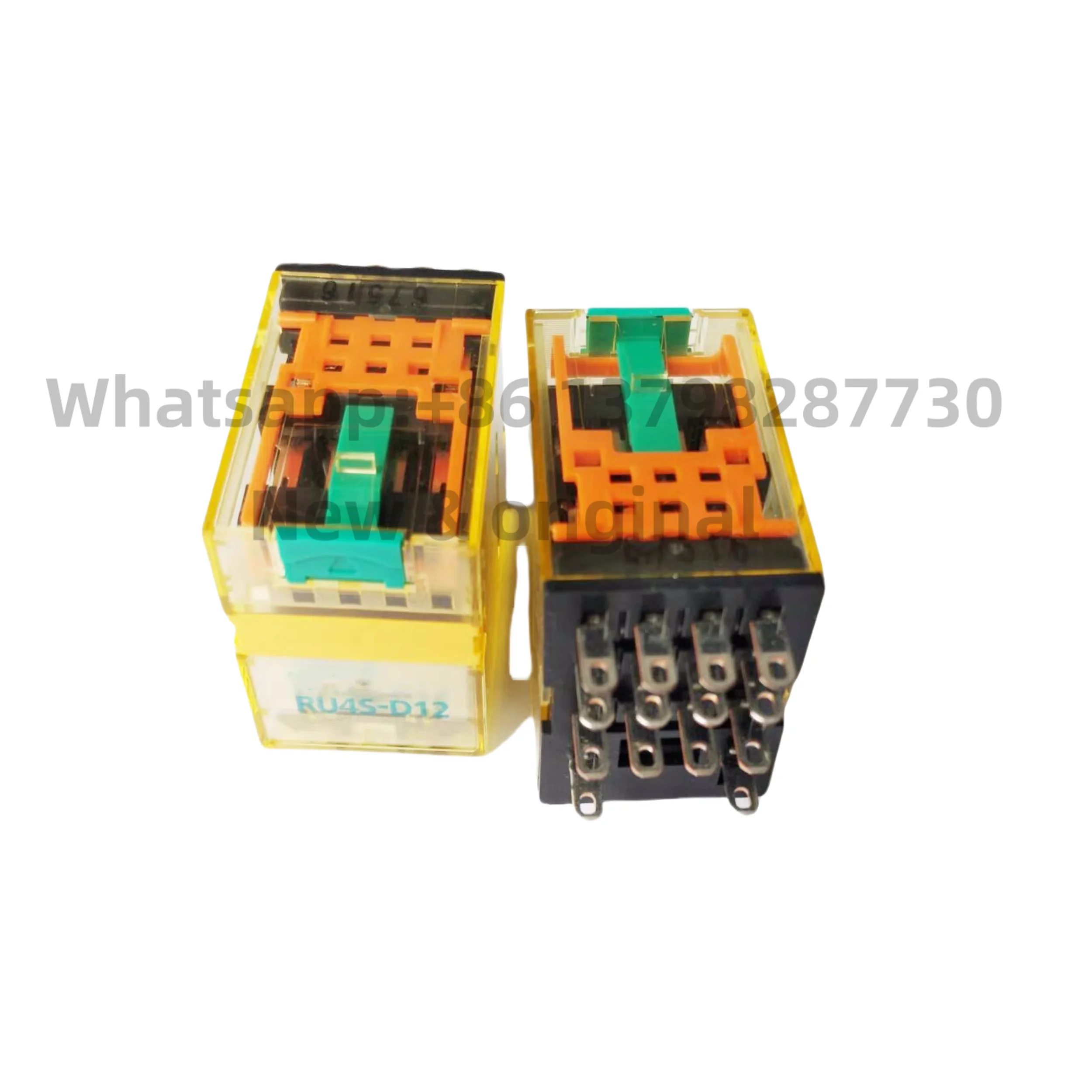 New original Intermediate relay RU4S-D12 voltage DC12V 14 pin 4 open 4 closed ginger yellow