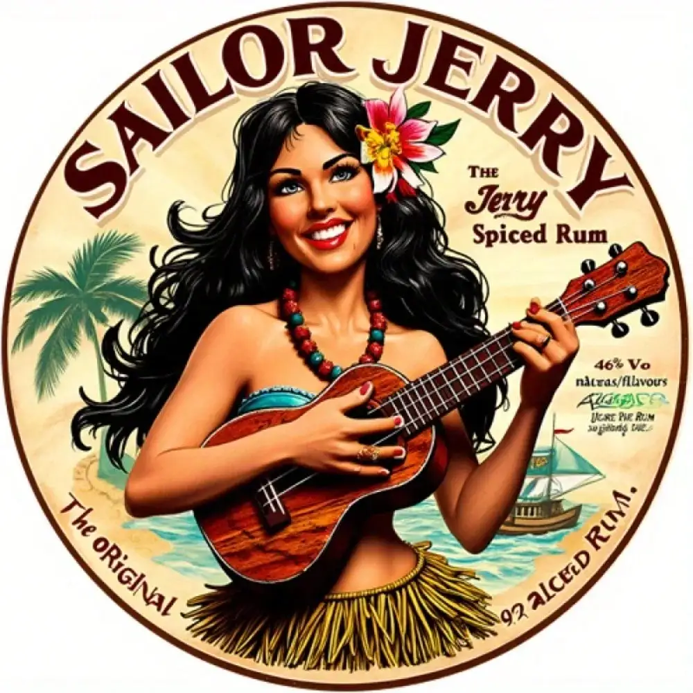 

2D Flat Printed Metal Sign Retro Cartoon Round Tin Wall Decor For Kitchen Garden Home Bar