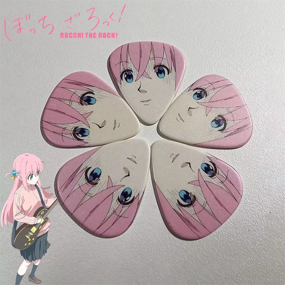 Anime Bocchi The Rock Gotoh Hitori Cosplay Guitar Pick Metal Plectrum Cute Cartoon Figure Accessories 5Pcs/Set Props