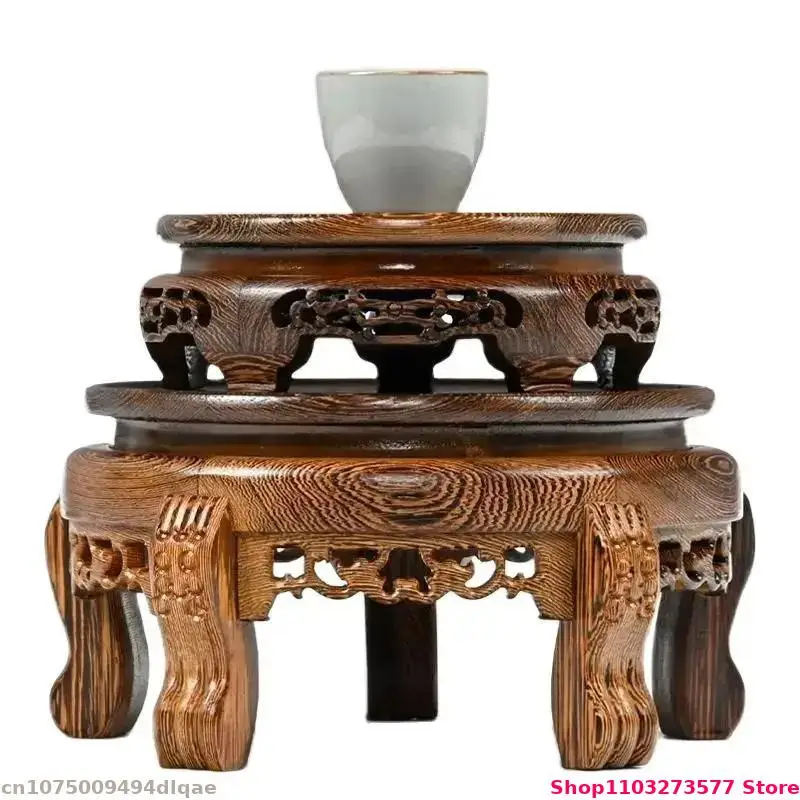 Wooden Root Carving Crafts Display Stand Home Model Flower Pot Plant Display Base Incense Burner Fish Tank Decorative Tray