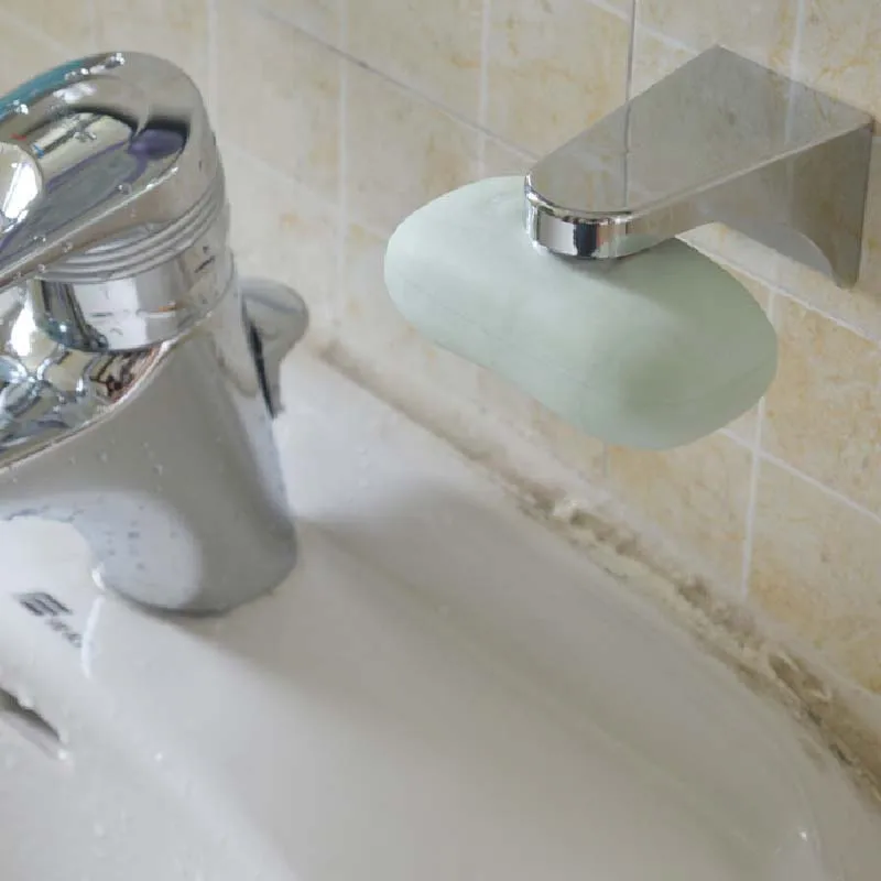 Praktische Rvs Magnetische Zeephouder Container Huishoudelijke Creatieve Non-Geperforeerde En Lensbare Muur Gemonteerde Zeep Boxs