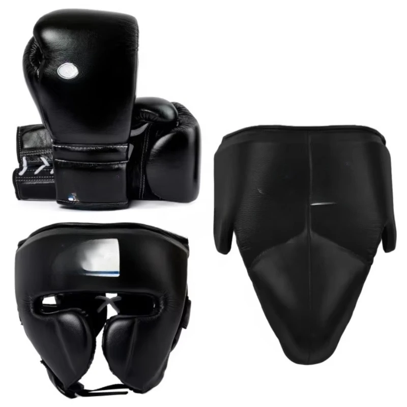 

High quality award-winning boxing set selling well, customized black leather full protective gloves, a complete set