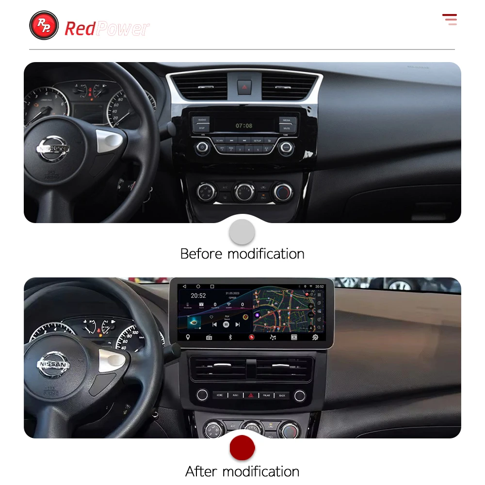 Redpower 12.3 inch Car Radio for NISSAN SYLPHY 2012-2019 Multimedia Player Screen GPS Android 10 Navigation CarPlay DSP
