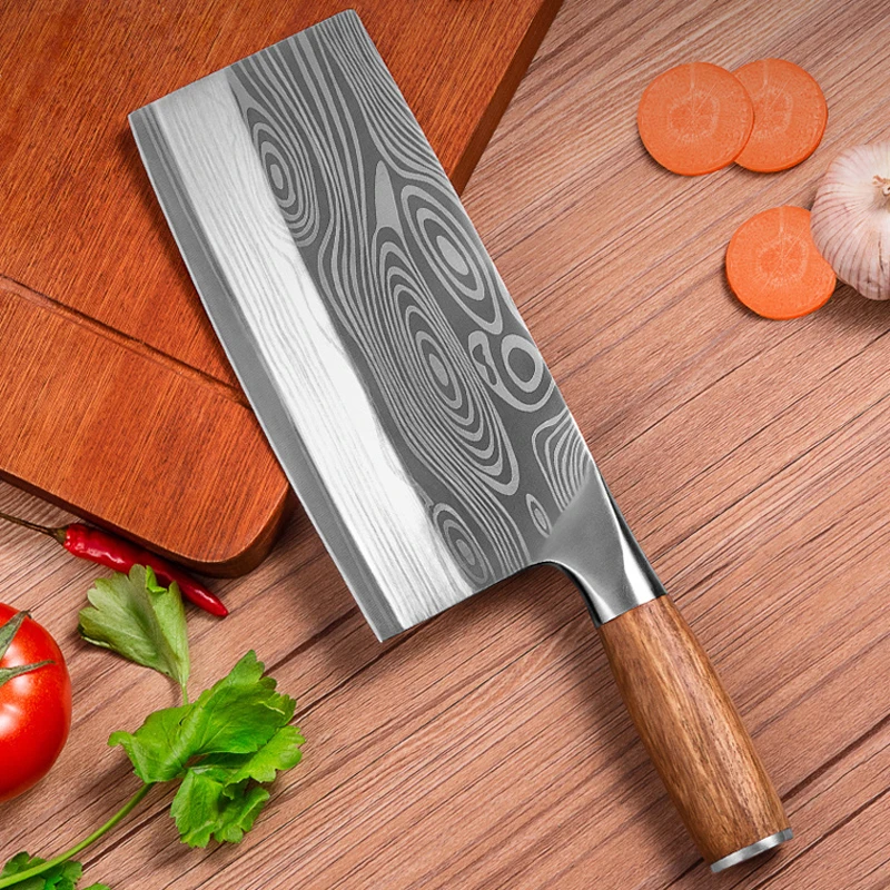 Chinese Slicing Knive Chef Knife  Super Sharp Blade Vegetable Meat Fish Knife 4Cr13 High Hardness Kitchen Cooking Knives Cleaver