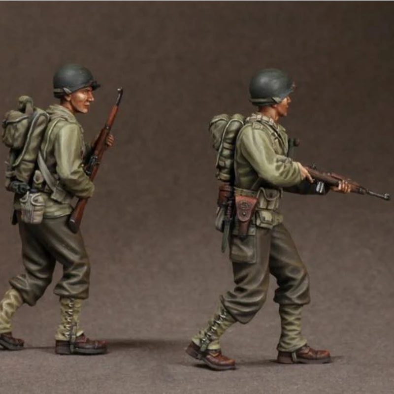 1/35 Scale Resin Model Figure Kit modeling US Soldier 2 Person Figurine Diy Miniature Unassembled Unpainted Toy