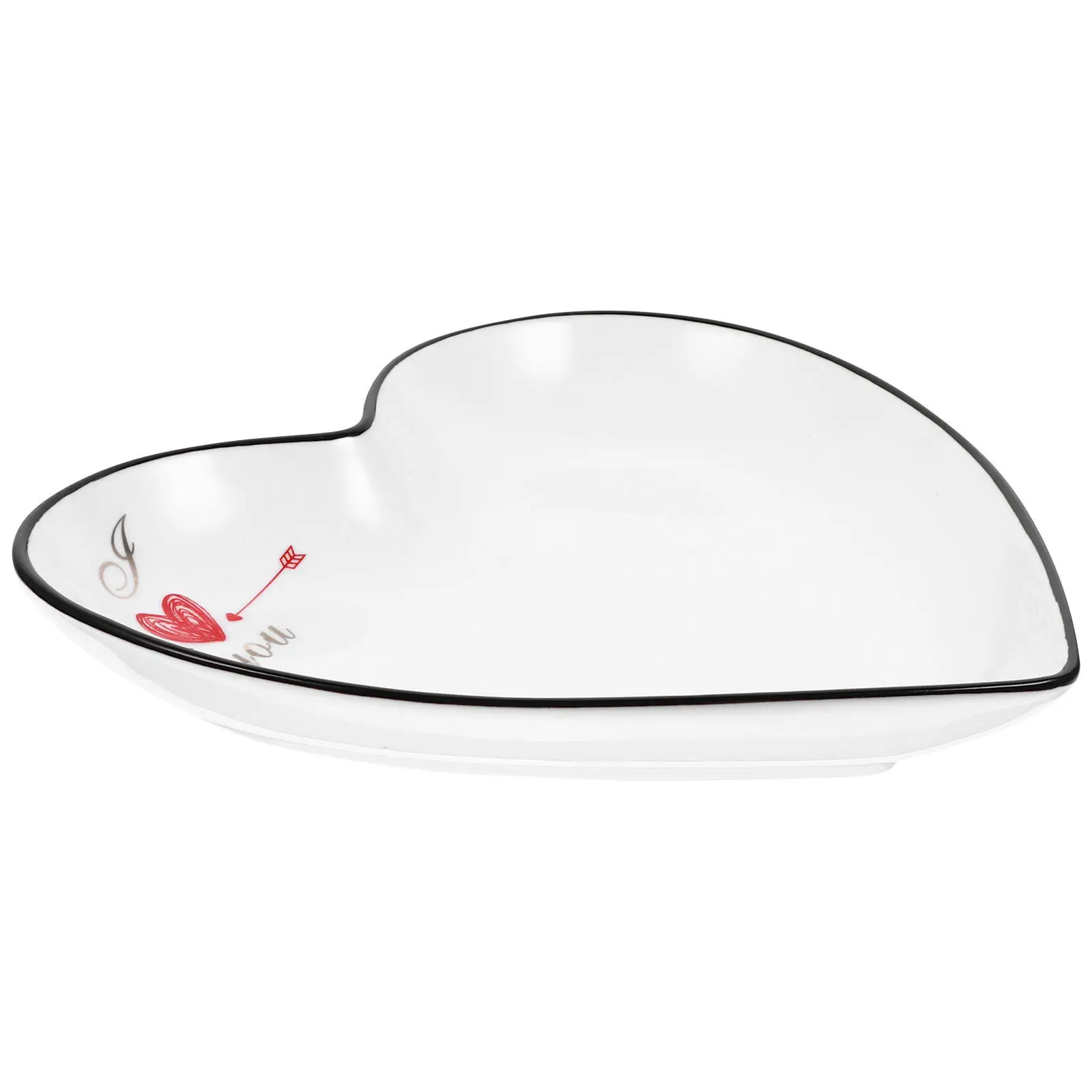 1Pcs Chic Ceramic Heart Design Storage Tray Jewelry Plate Dessert Display Stand for Cake Shop Restaurant Home Use Service