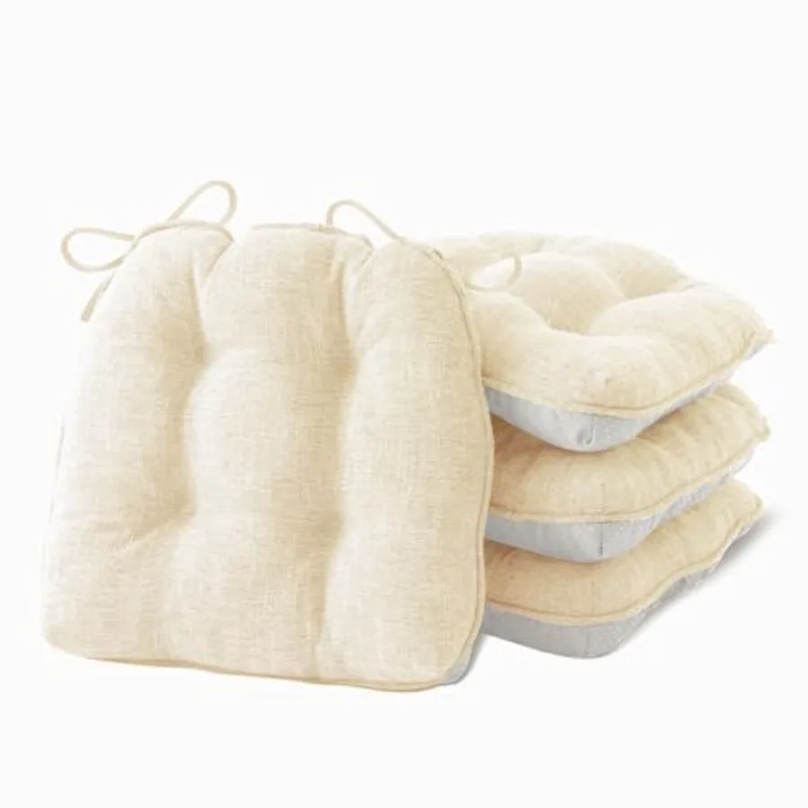 

Chair Cushions for Dining Chairs Set of 4 Kitchen Chair Cushions Chair Pads with Ties and Non Slip Backing Tufted Memory Foam S