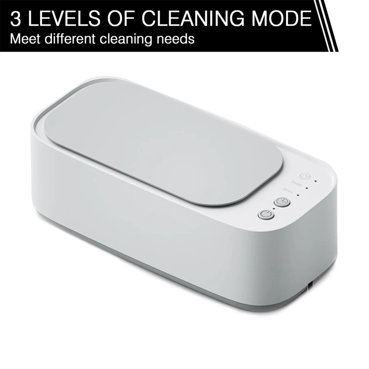 Ultrasonic Cleaner, 3 Modes of Cleaning, Portable 45KHz Low Noise Ultrasonic Glasses Cleaner(Chargeable Version)