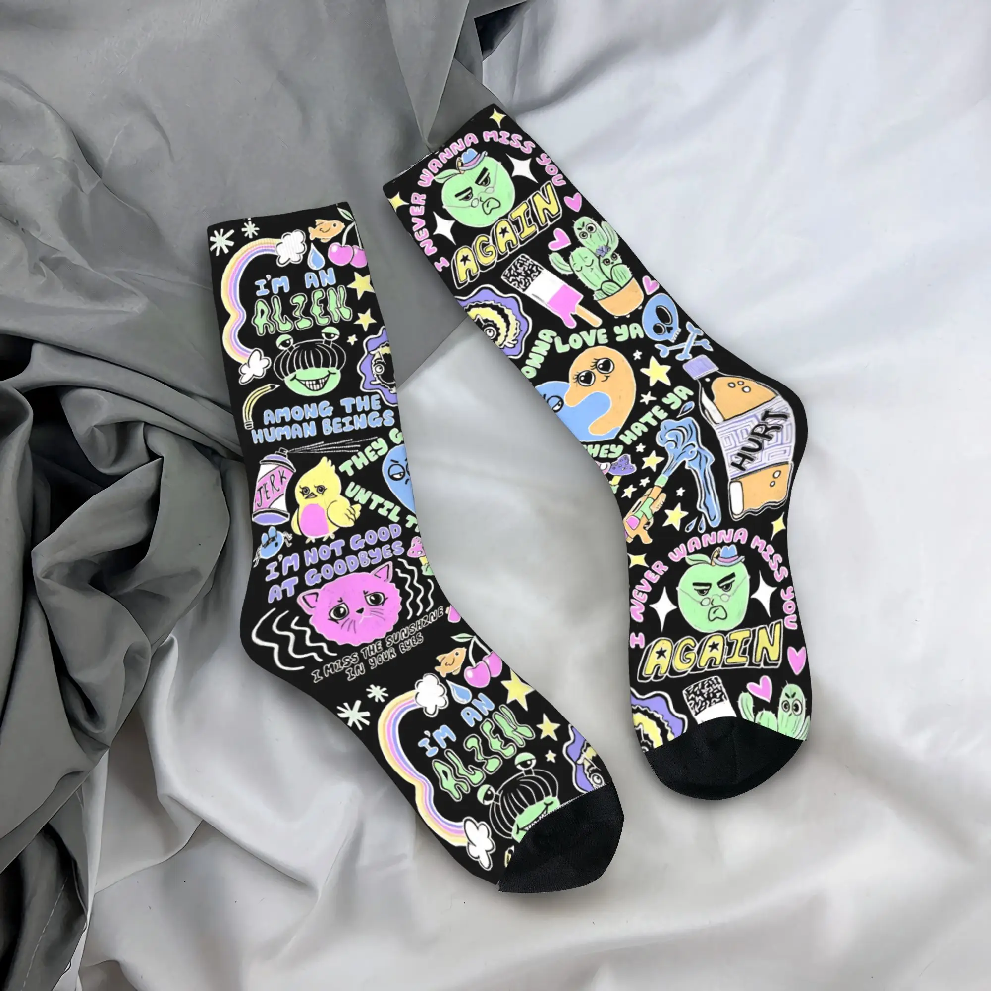 Oliver Tree American Rapper Socks Men's Women's Funny Happy  Socks High Quality Spring Summer Autumn Winter Middle Tube Socks