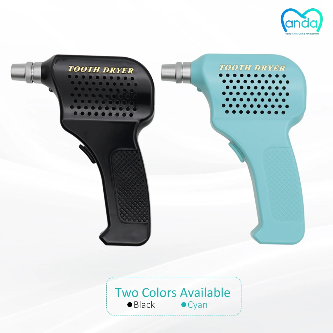 Rechargeable Tooth Dryer Dental Air Blower with 3 Replaceable Stainless Steel Nozzles LED Light USB Charging