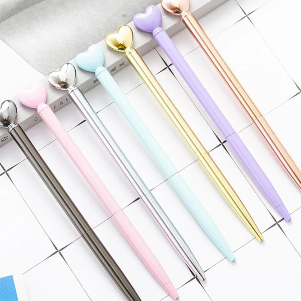 

2 Pcs Love Ballpoint Pen Cute Pens for Teachers Novelty Stainless Steel School Smooth Writing Metal Work