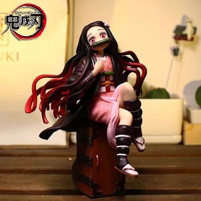 17cm led luz anime demônio slayer kamado nezuko figura de ação pvc coleção modelo decoração para casa presente aniversário natal