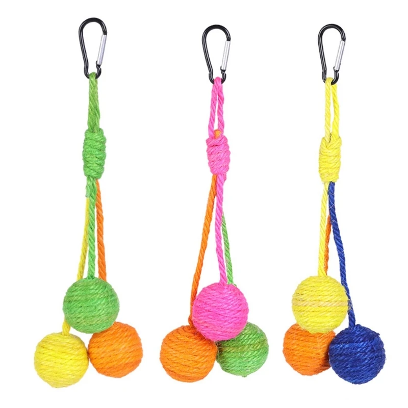 

Sisal Scratcher Sphere Toy for Kitten Teeth Cleaning and Claw Care Colorful Toy Dropship