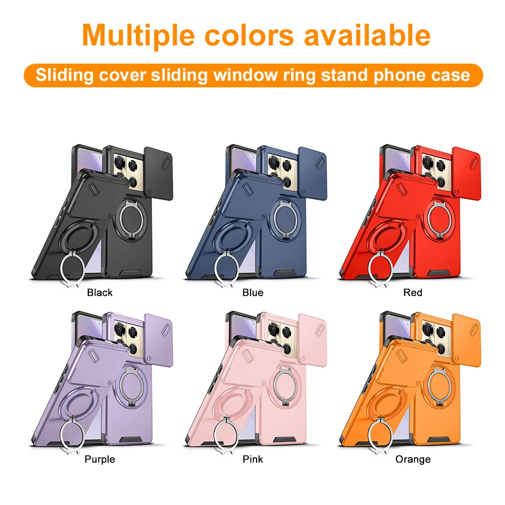 Phone Case for Infinix Note 40 50 Pro Plus 5G Smart 10 Plus 4G Hot 50i with Magnetic Ring Holder Slide Camera Cover Capinha Capa