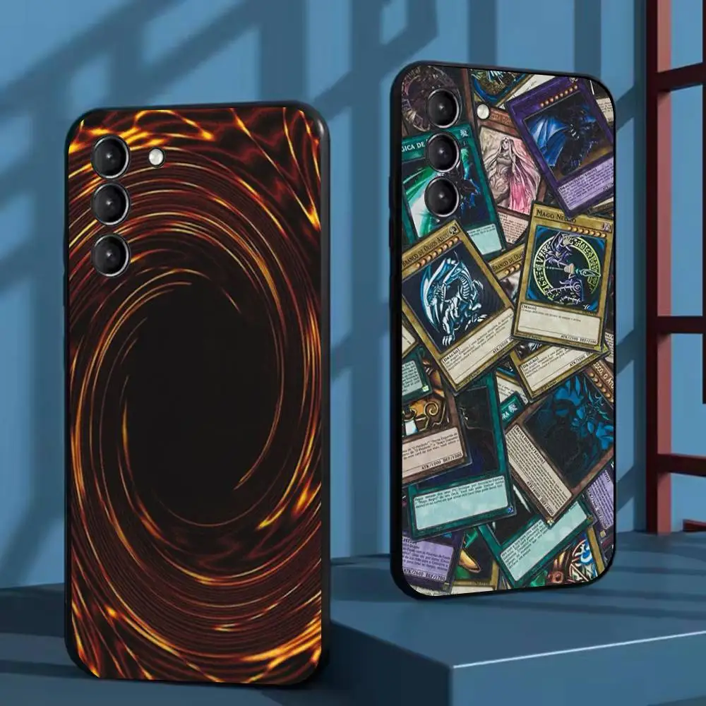 Jogo yu-gi-oh cartão caso de telefone para samsung galaxy a73,72,51,53,52,71,22,5g, nota, j7,8,9 capa preta macia