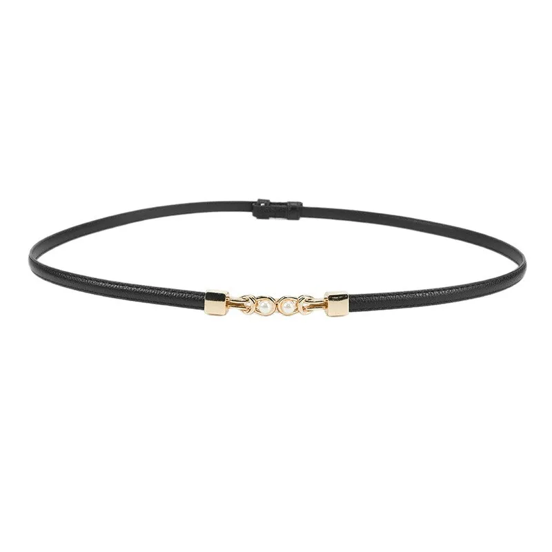 2026 Women's Slim Pearl Belt with Buckle, Elegant Thin Waist Cincher for Dress & Shirt, Versatile Fashion Accessory