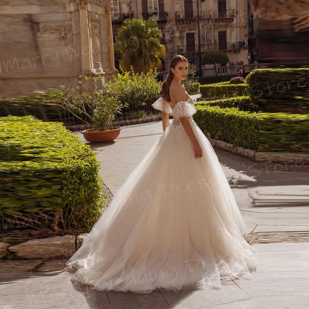 Vestidos de casamento na moda para mulheres, apliques encantadores, vestidos de noiva graciosos, vestido sem costas