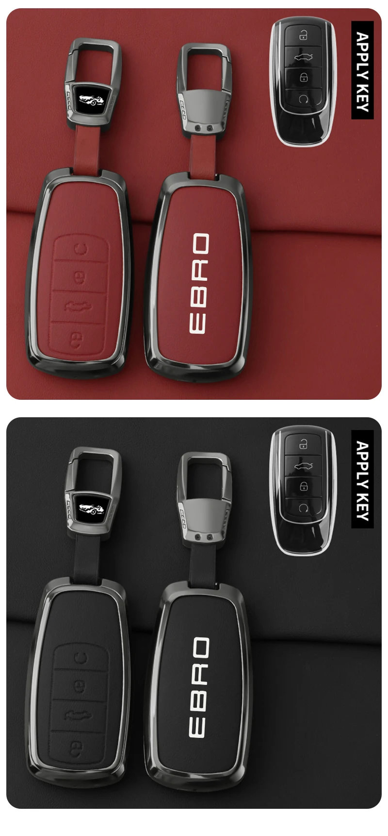 Metall-Leder Autoschlüssel-Hülle für Chery EBRO S400 S700 S800 Jaecoo J7 7 Phev 2025 Omoda 5 9 C5 Premium 2026 Zubehör – Detail 7
