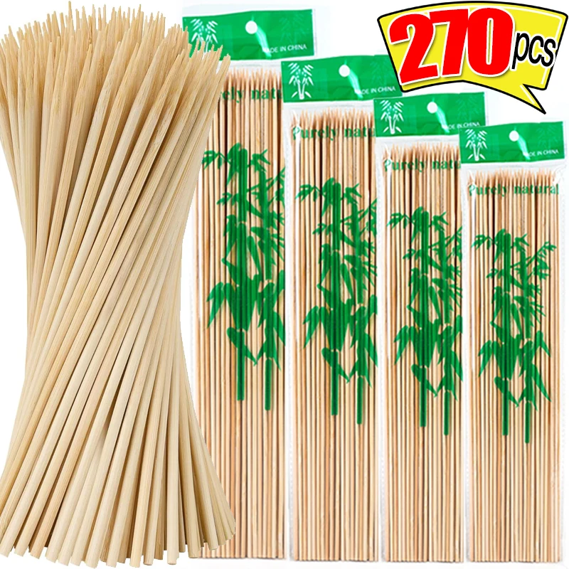 90/270 pezzi bastoncini di bambù usa e getta bastoncini di bambù per uso alimentare bastoncini di legno naturale per barbecue festa buffet cibo