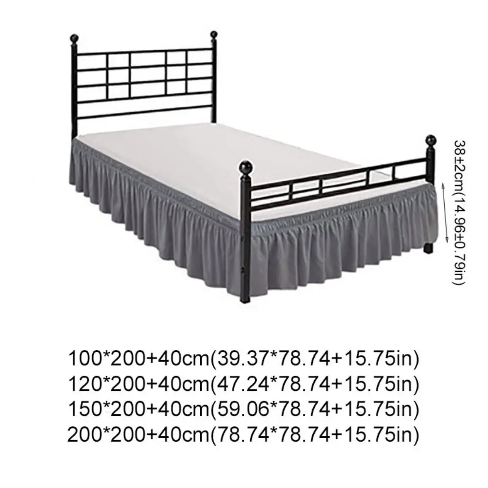 Bed Decoration Wrap Around Style Bed Skirt Ruffles Solid Color Bed Dust Cover Washable Fade Resistant Bed Protector Hotel