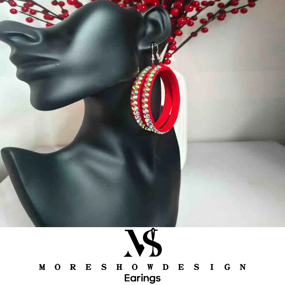 Belly Dance Accessories New Adult Latin Dance Diamond Earrings National Standard Dance Special Competition Performance Earrings