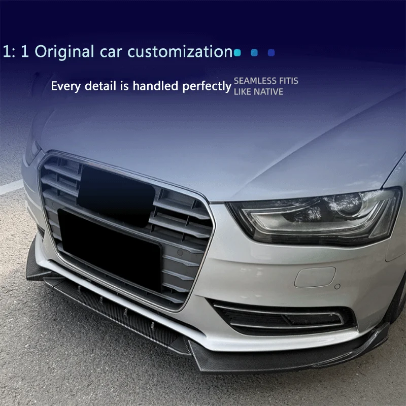 1Set Black ABS Front Lip Spoiler Surround Trim For Audi A4 B8.5 Standard 2013-2016 Exterior Car Styling Tuning Mod Parts