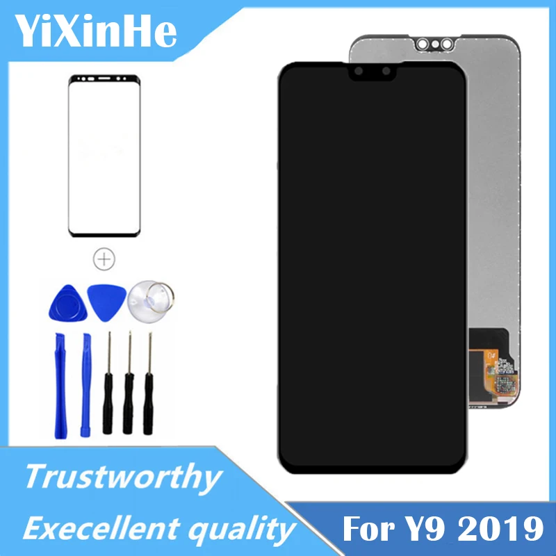 100% Test  For 6.5\'\' Huawei Y9 2019 JKM-LX1 LX2 LX3 AL00 Display Touch Screen Digitizer Assembly Replacement