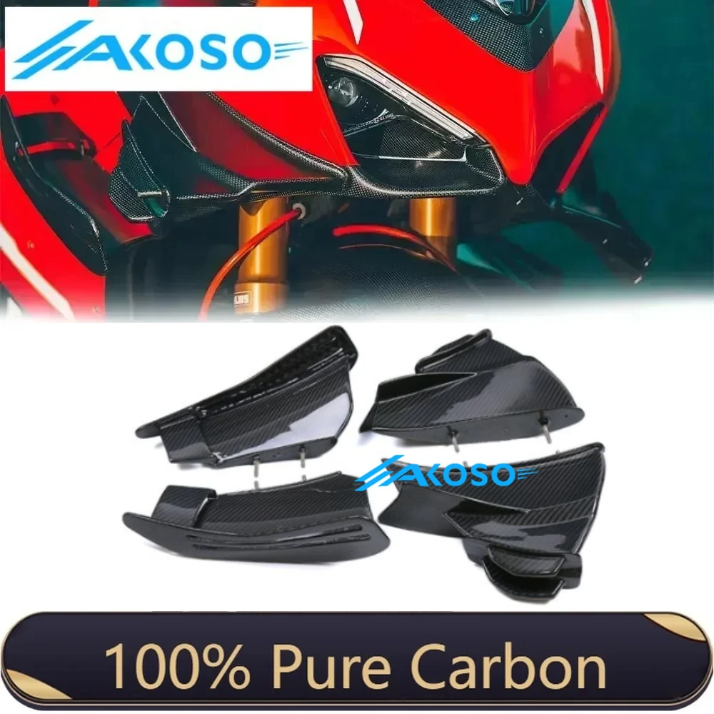 Full 3K Carbon Fiber Wing Motorcycle Body Side Winglet Fairings Kits Winglets kit For Ducati Panigale Superleggera V4 2018 -2021