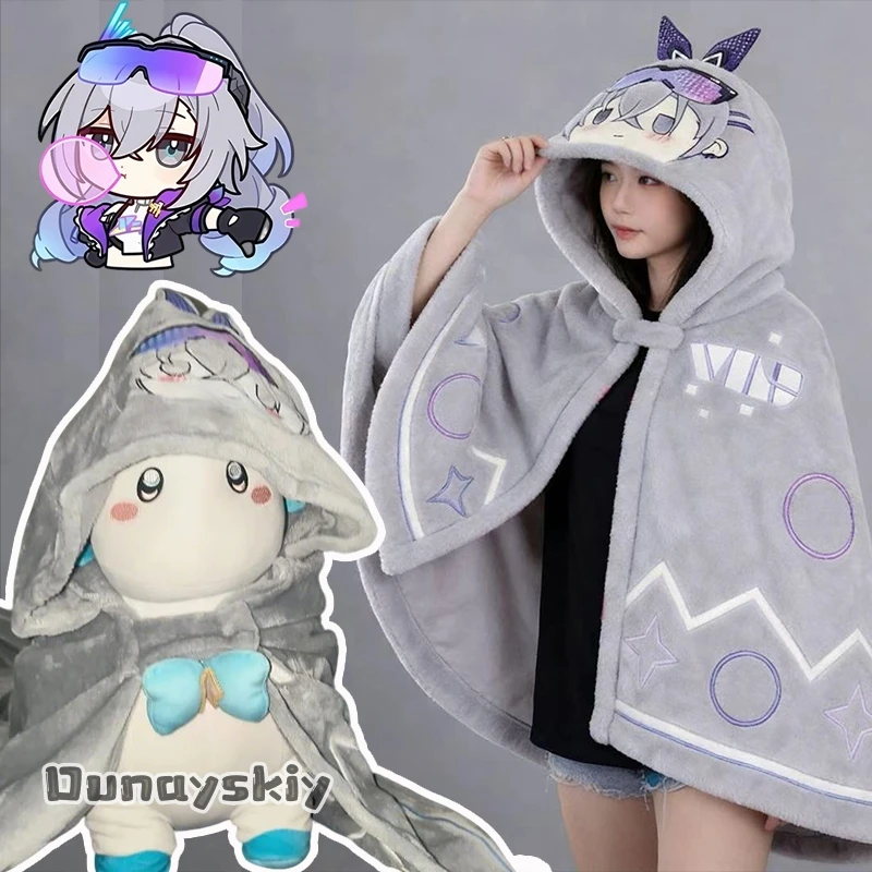 

Костюм для косплея Honkai: Star Rail Silver Wolf: Худи-накидка унисекс, теплый фланелевый домашний костюм для сна, маскировка на Хэллоуин