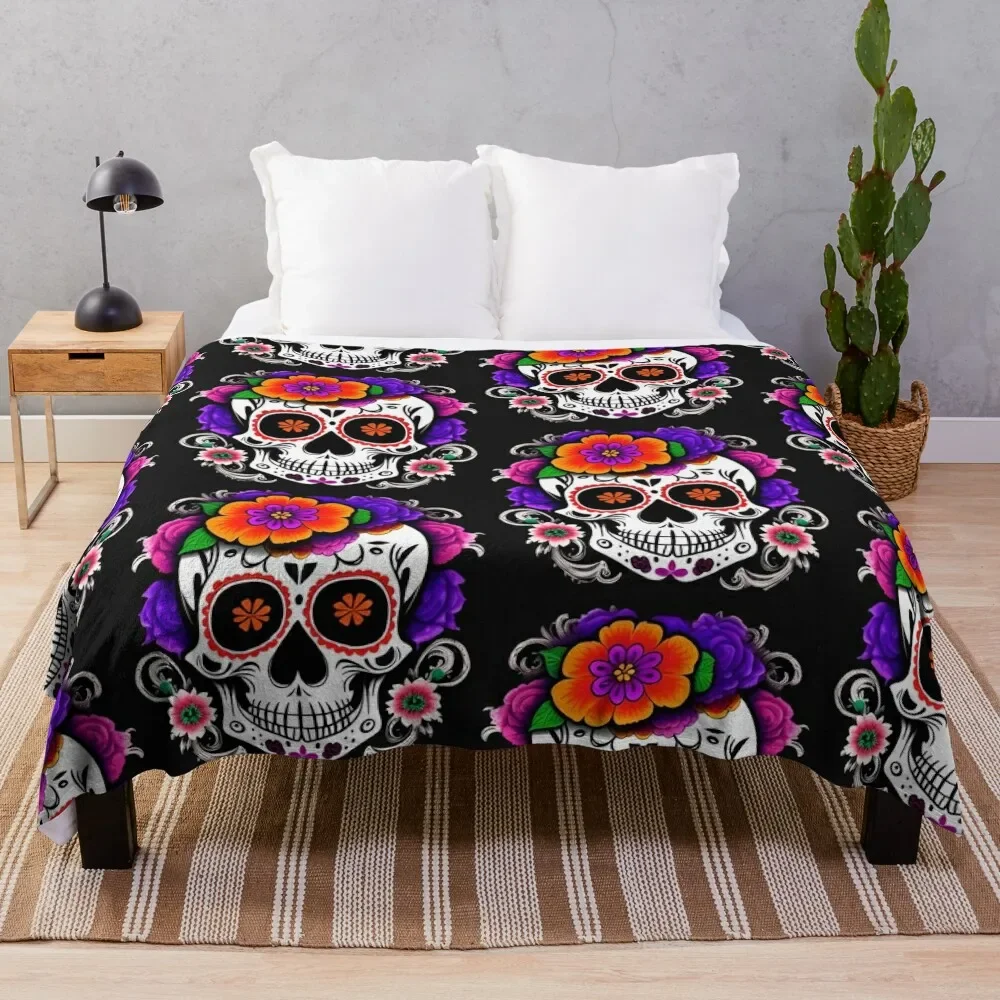 

Día de los Muertos Throw Blanket Reusable Durable Soft Blanket for All Seasons