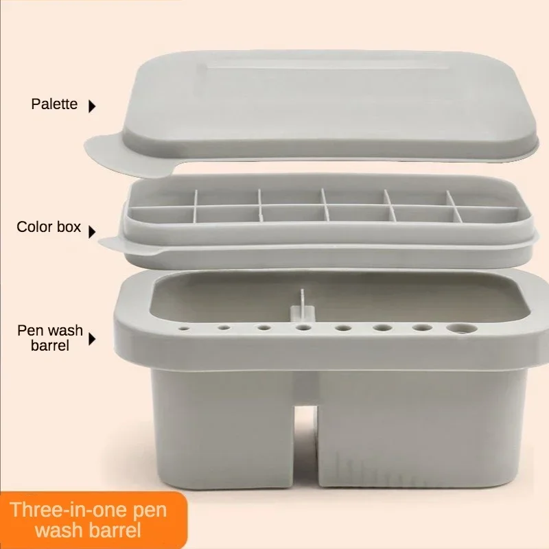 1 Pcs Multifunctional Pen Washing Container Pen Washing Bucket Pen Gouache Watercolor Acrylic Oil Painting Palette Painting Tool