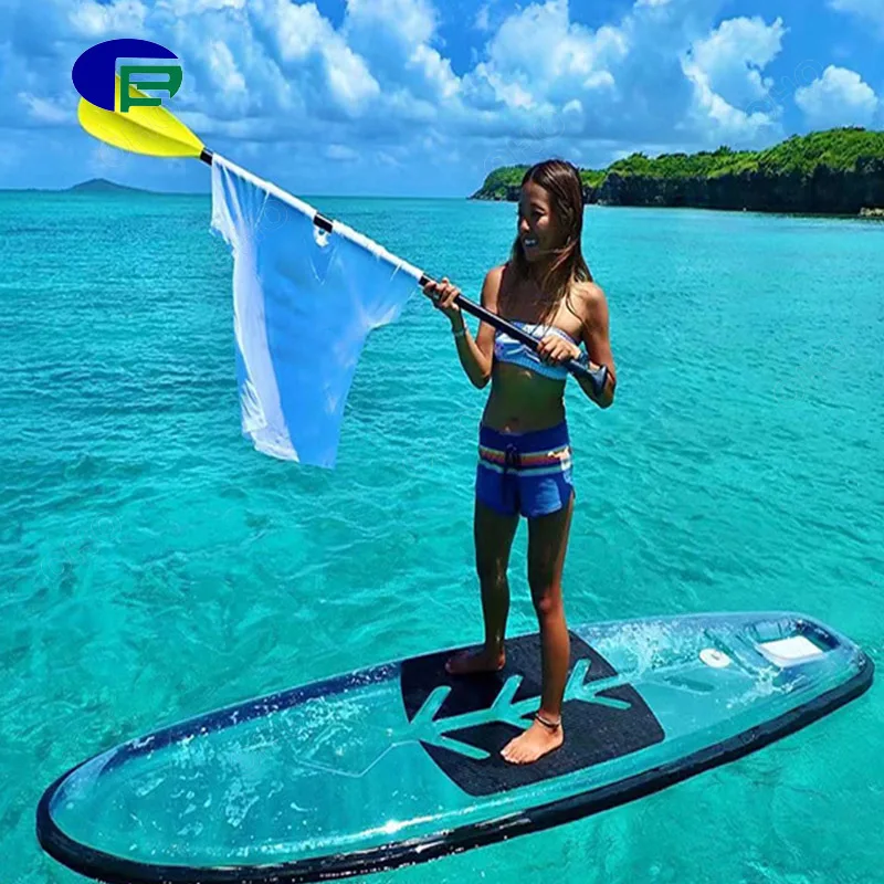 Manufacturers transparent sup clear Surfing paddle board with free accessories