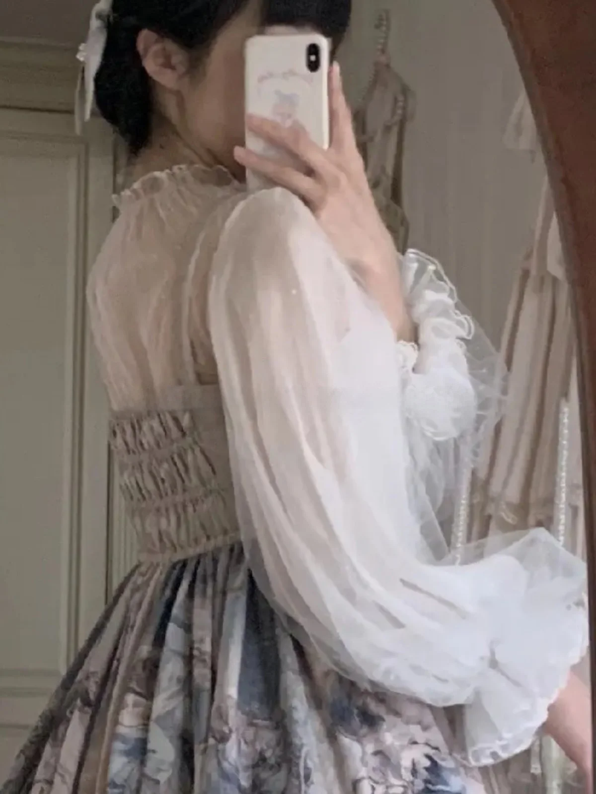 Lolita Skirt Inner Wear Thin Veil Bubble Sve Chiffon Long Sve Daily Summer JSK irt Siren Lolita Inner Wear Sweet Sl...