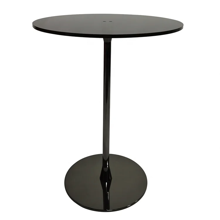 

Manufacturers Direct Black Table Table Metal Pole Acrylic Side Table for Restaurant Office School Church Wedding