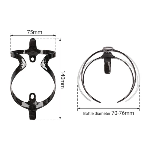 Imagen 2 del producto MANA 12g patrón de mármol completo de fibra de carbono de la jaula de la botella de la bicicleta + tornillos de aleación de aluminio para la carretera / MTB / grava / TT grande ahorrar